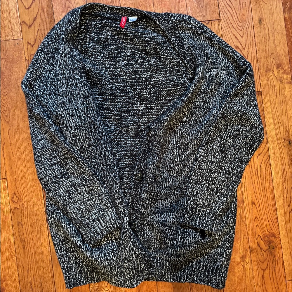 Black, Navy and White Knit Sweater